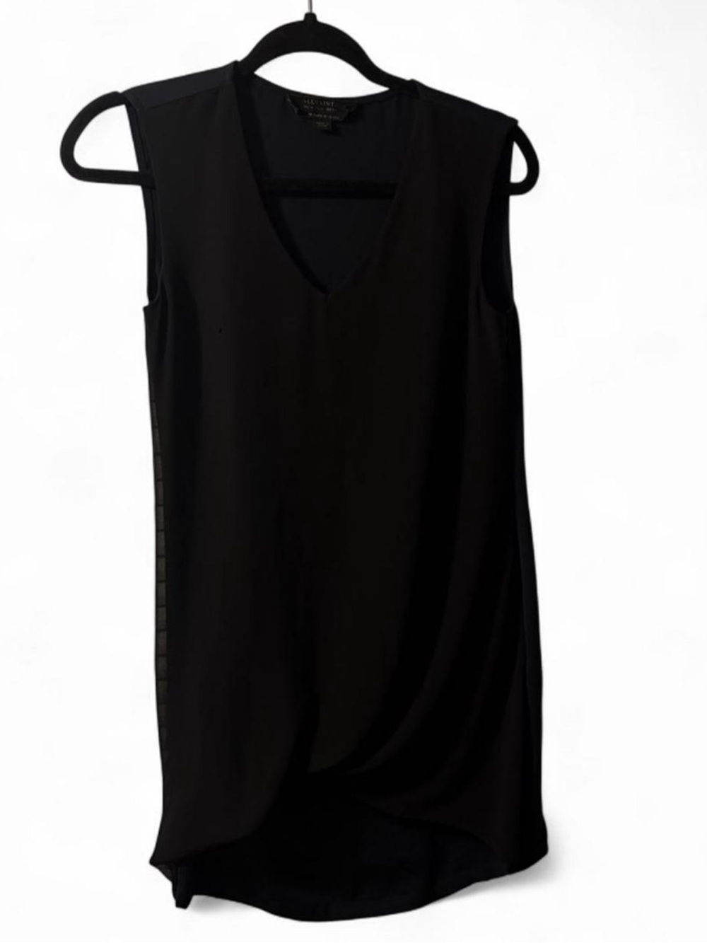 AllSaints Black Sleeveless V-Neck Tank